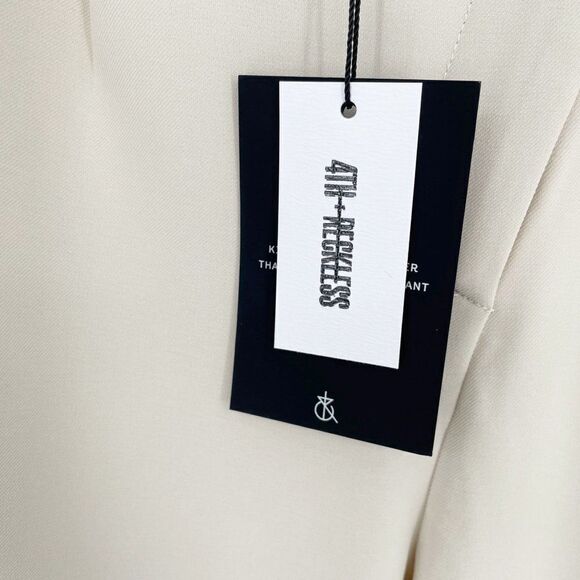 4th Reckless Archer Asymmetric Trousers High Waisted Beige Women's S NEW - Picture 7 of 8